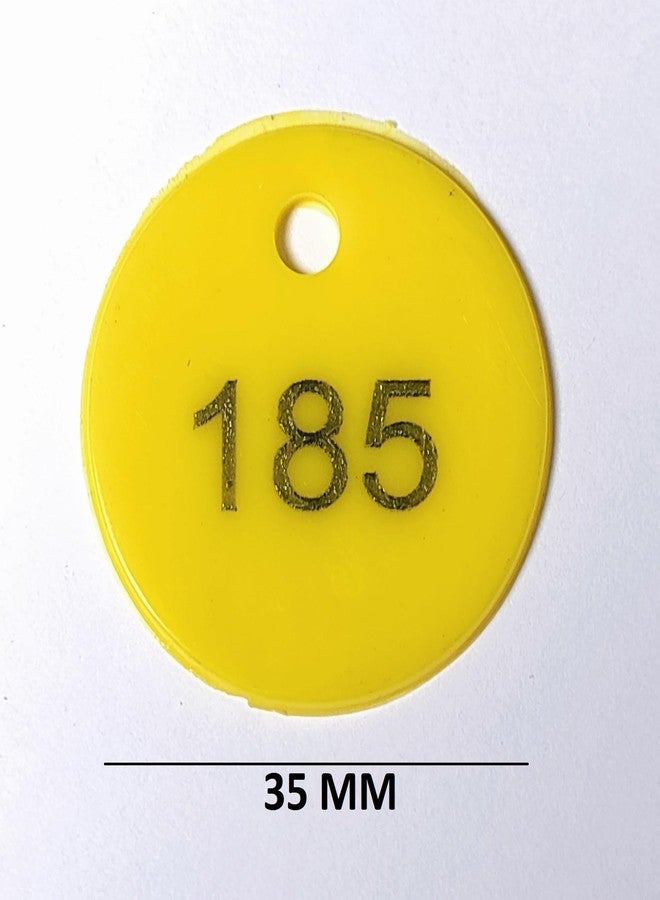 MOREL Embossed Yellow Plastic Round Shape Token Coin with Hole USE for Shop, Board Games, Stores, Casino, School. 1 to 200 Numerical Coins. - Image 2